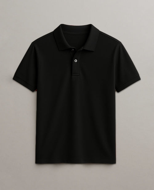 Polo Piqué Signature - Noir